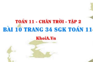 Bài 10 trang 34 Toán 11 Tập 2 Chân trời sáng tạo